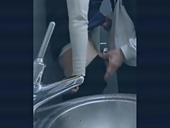 Asian cuckold fucked in public toilet, New Zealand.