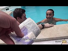 HUNT4K. Sex adventures in private swimming pool