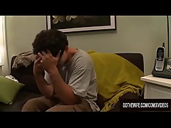 Limp Cuckold Devastated as Wife Allie Haze Rides Cock Right in Front of Him